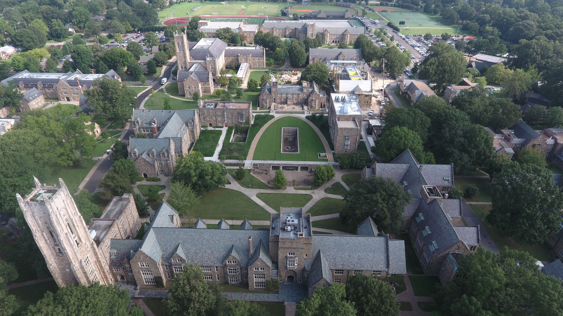 Aerial view of Rhodes College