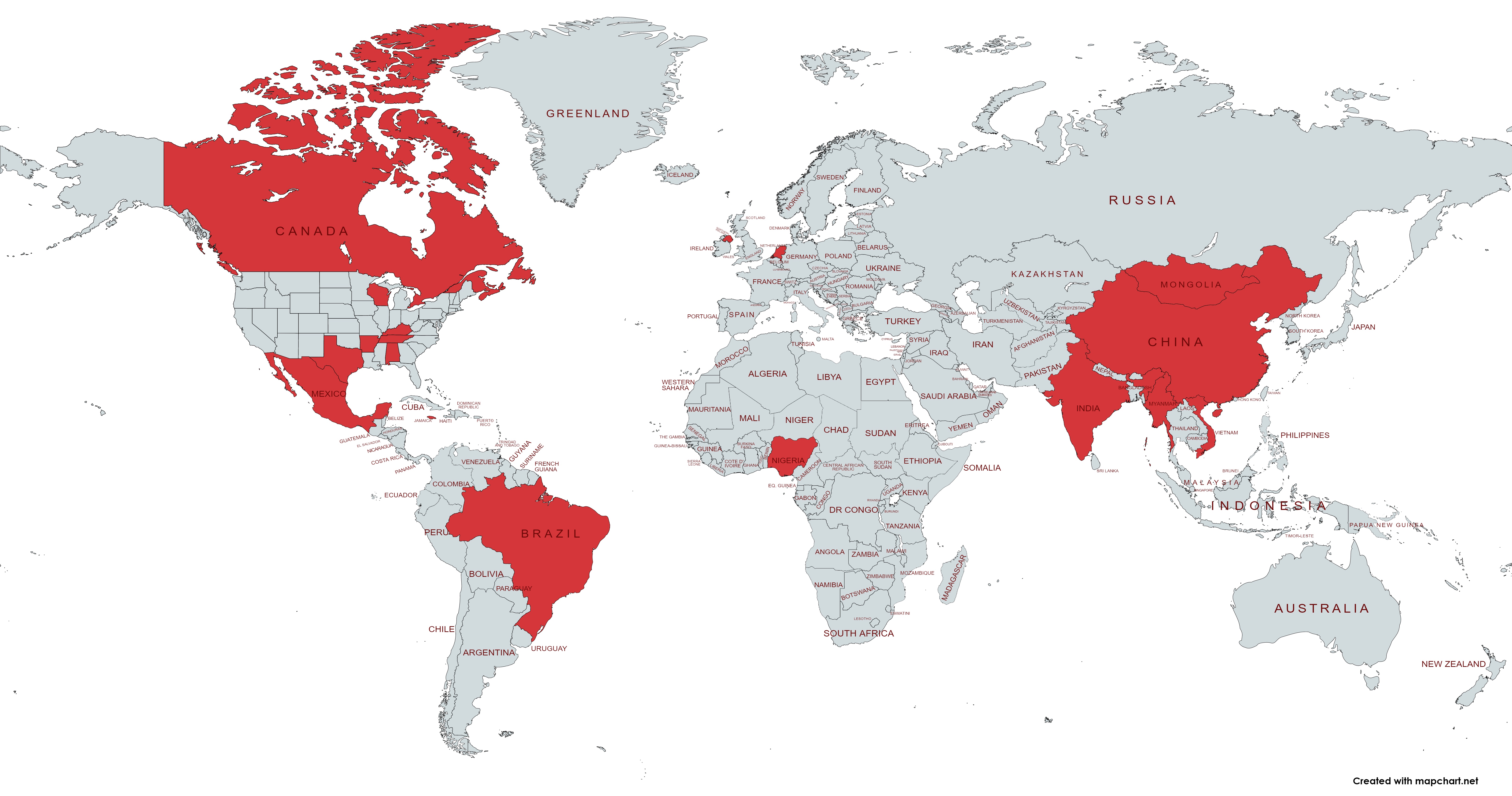 a world map indicating home countries of some of the IPAs