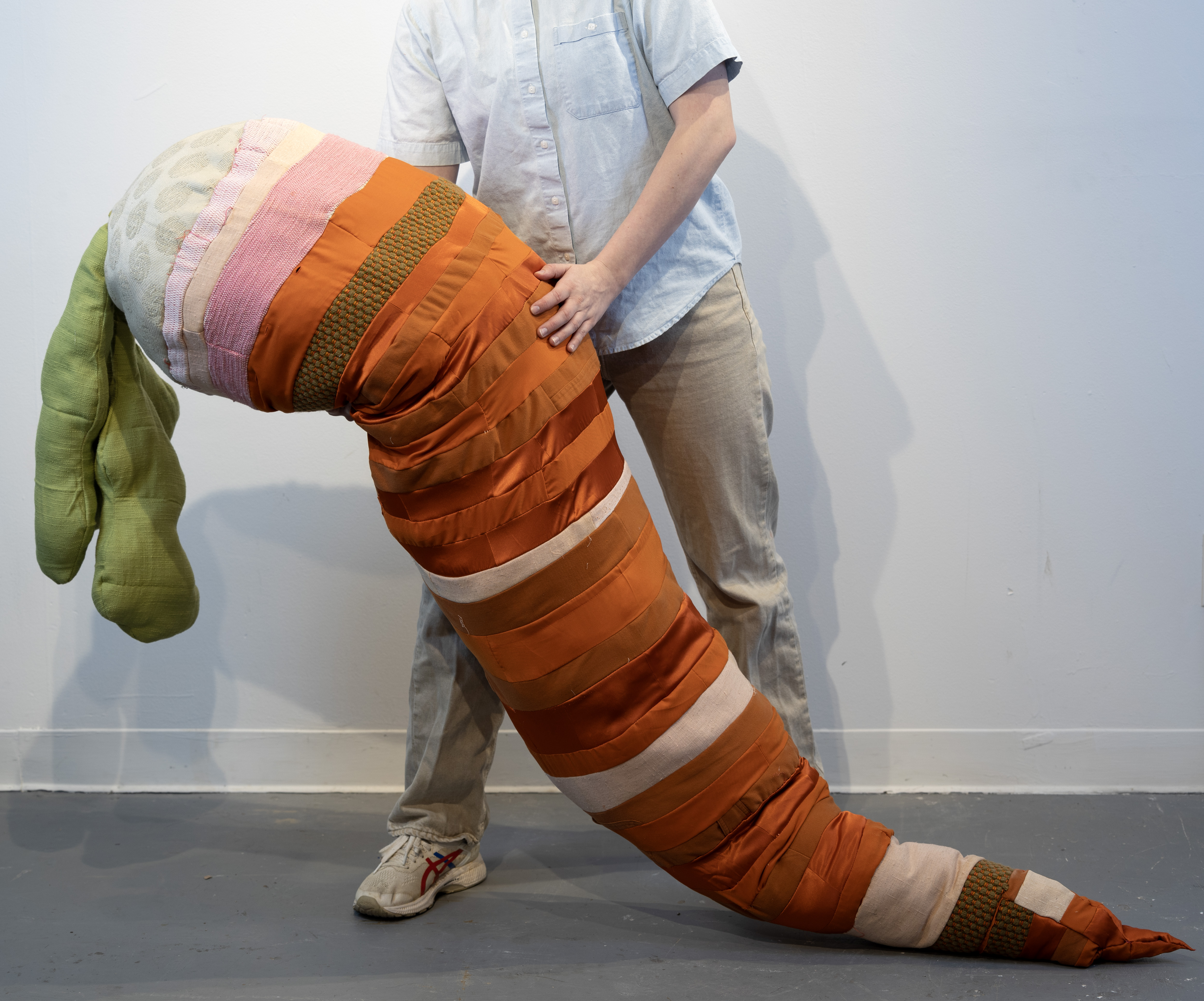 Fabric sculpture of a carrot