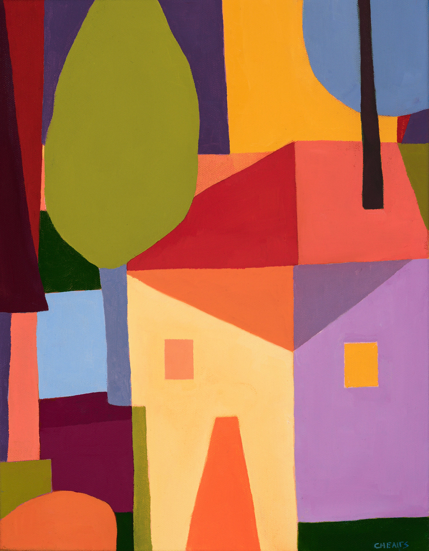 a landscape with large blocks of color