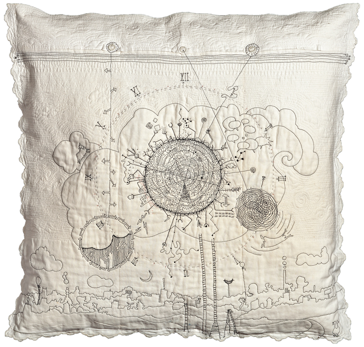a pillow with embroidery