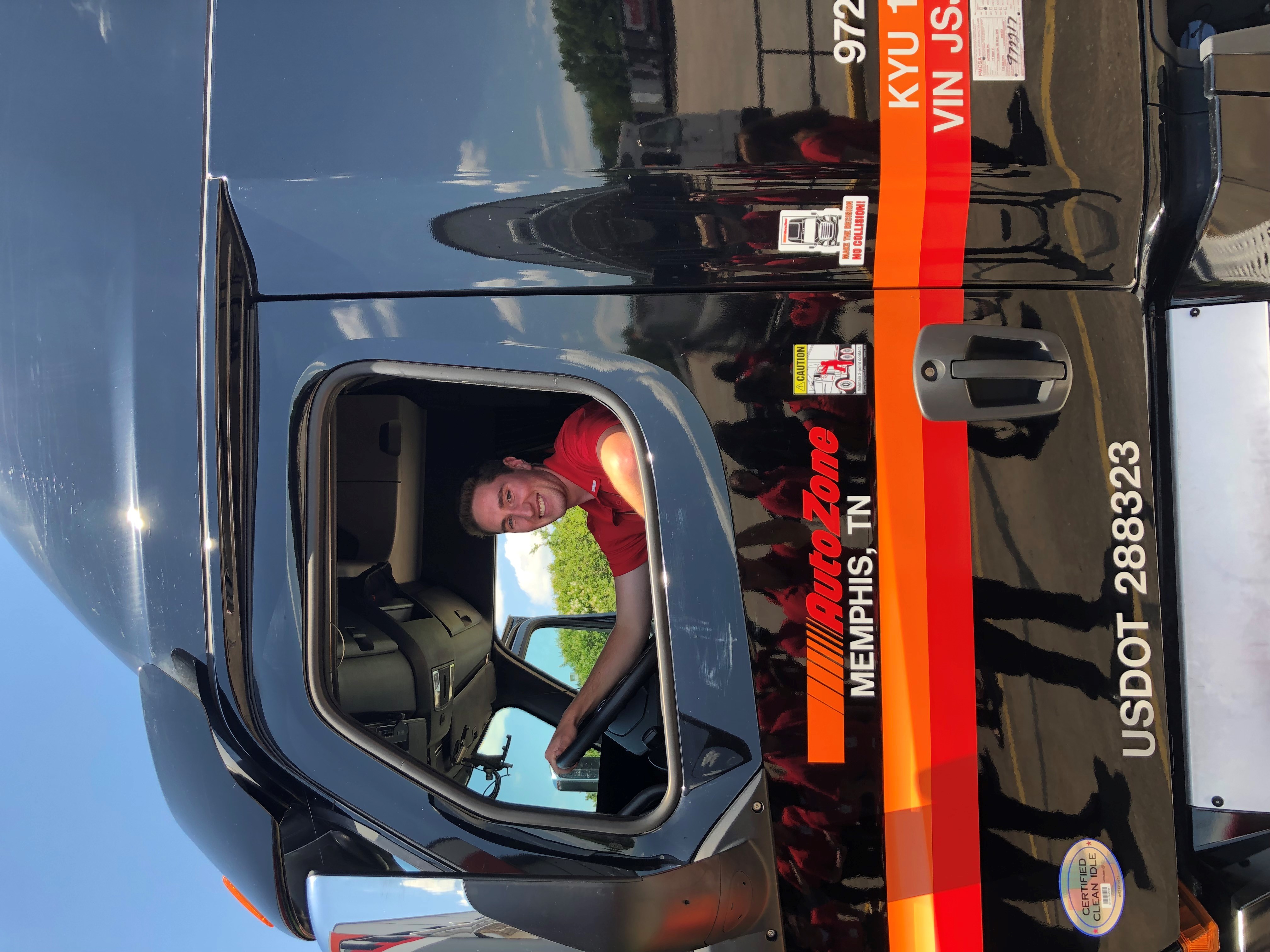student driving a large truck