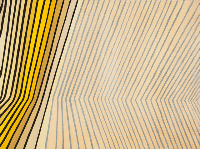 an abstract painting of lines converging