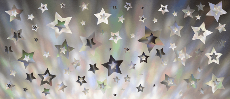 a photo collage of stylized stars