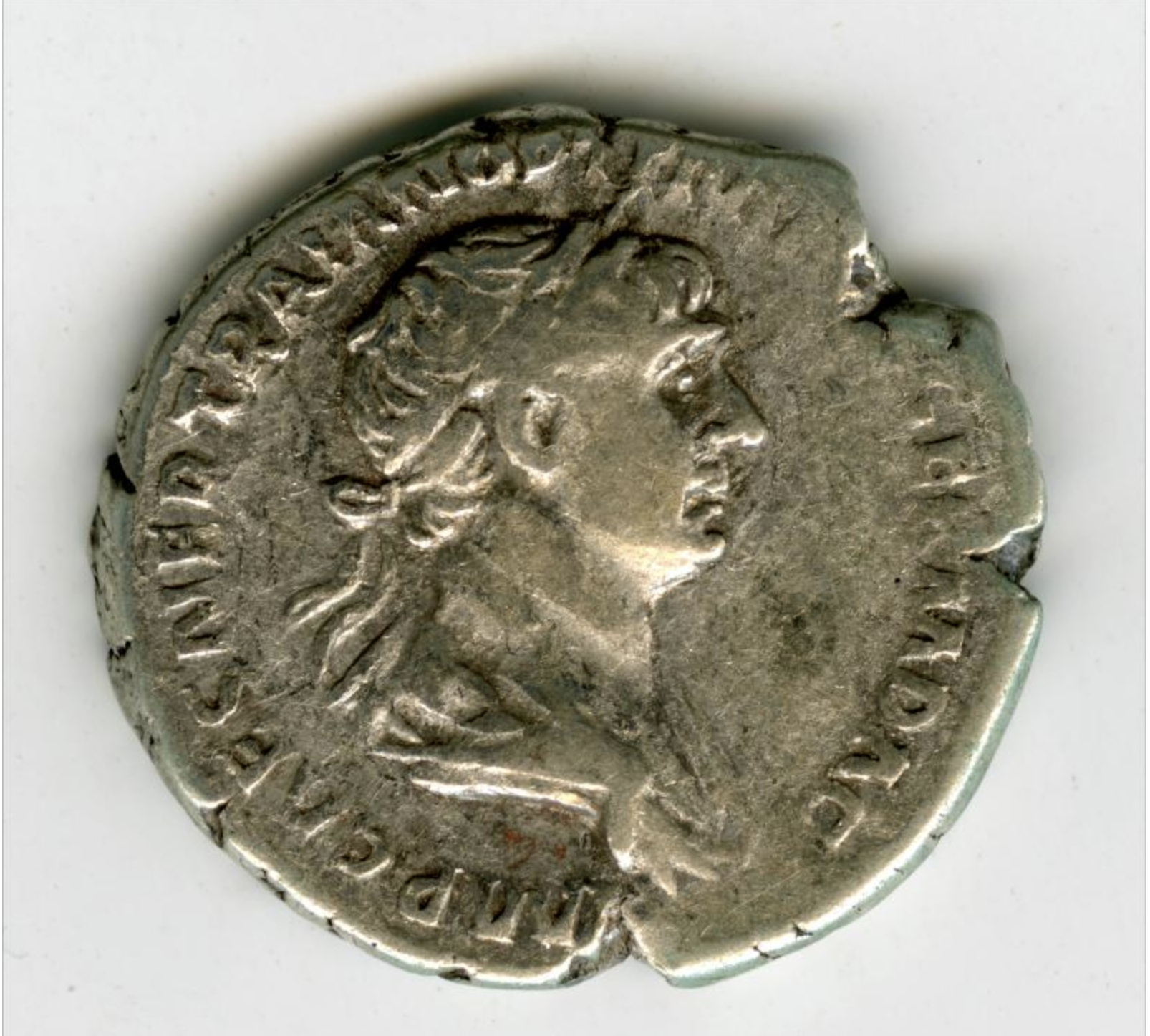 Coin showing emperor Trajan