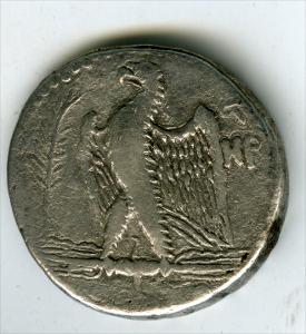 On the reverse, an eagle standing on a thunderbolt facing left, inscription "HP"