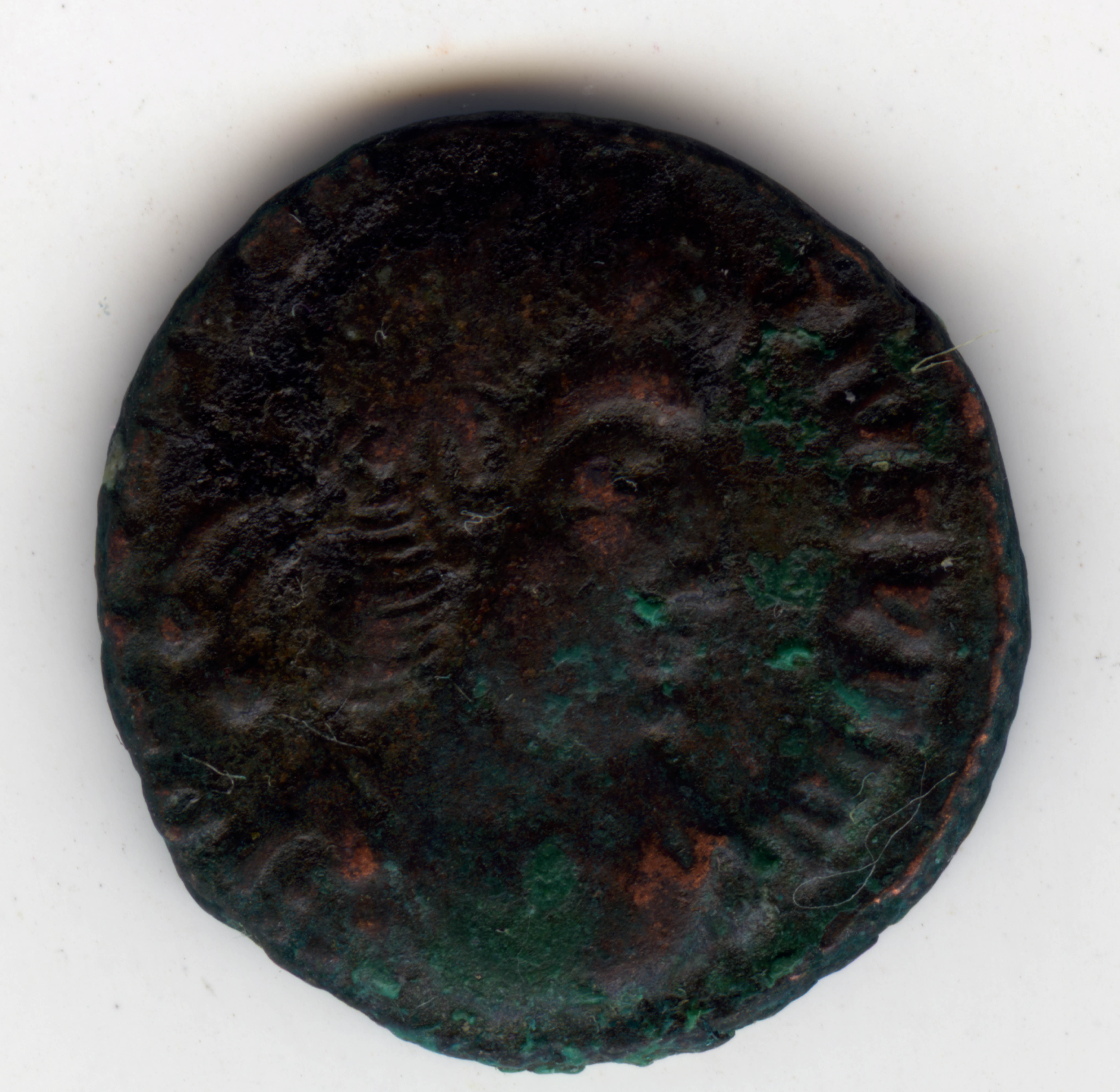Bronze coin showing the portraiture of Constantius II