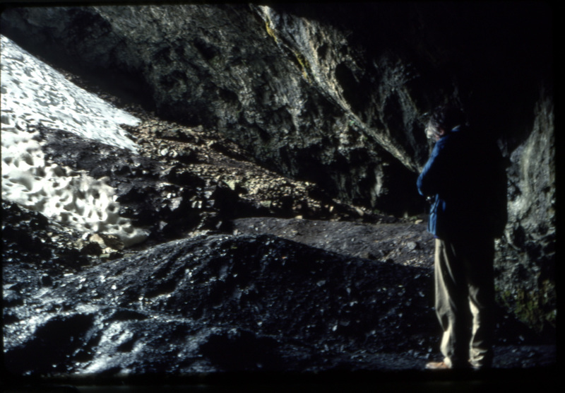 Man (Mr. Fitch?) in Cave of  Mount Ida (Slide 130)