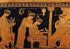 Greek images of women on pottery