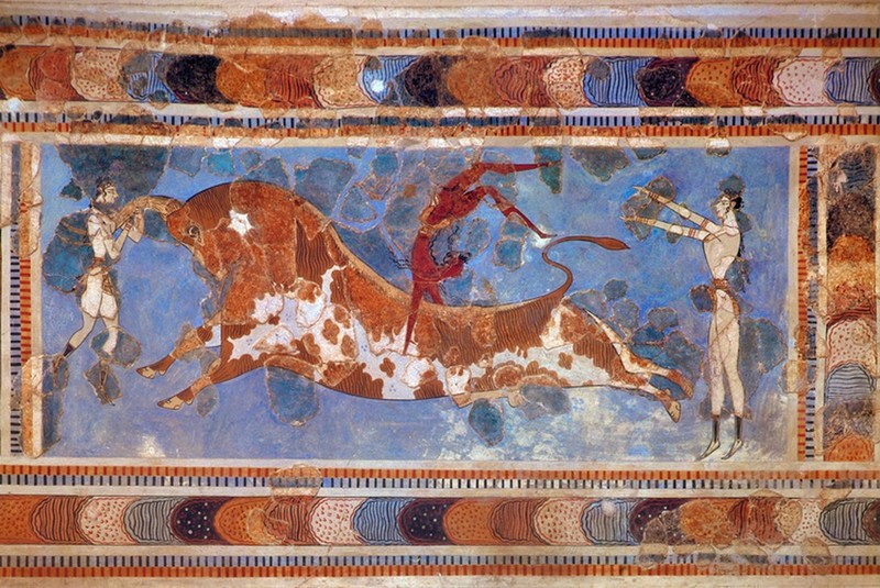 Bull Leaping Fresco Palace of Knossos, Crete c. 1700-1500 BCE. 