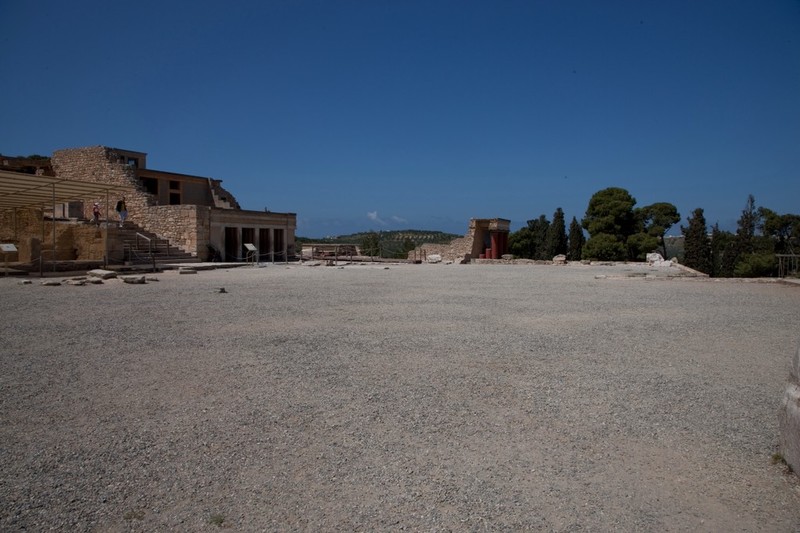 Image of the central courtyard at the Palace of Knossos