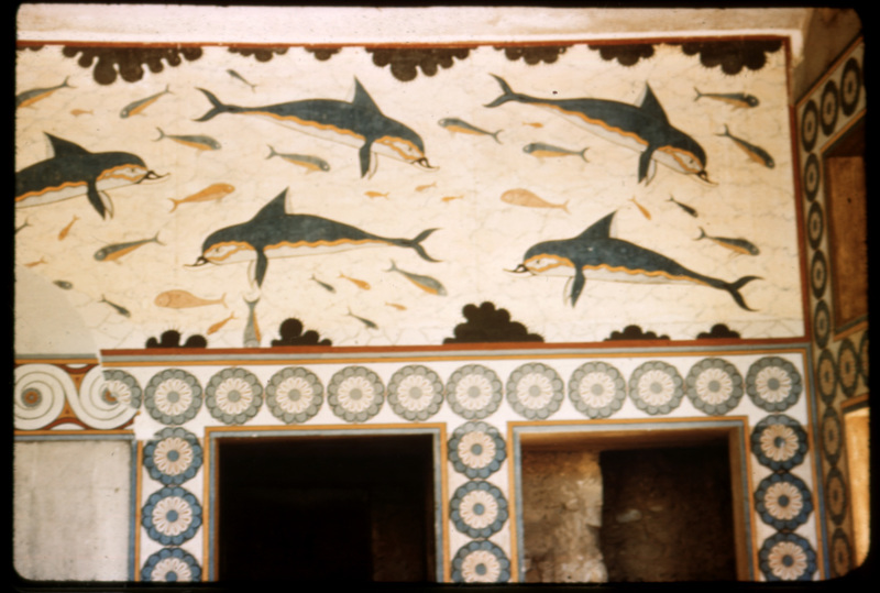  Picture of the dolphin fresco in the Queen's Megaron (Sackett 187)