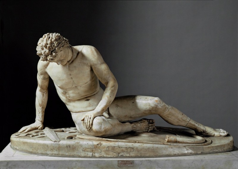 Dying Gaul, c. 230-220 BCE, Roman marble copy of a Greek Hellenistic bronze. 