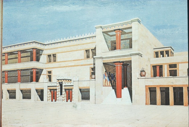 Palace of Knossos Reconstruction Drawing 