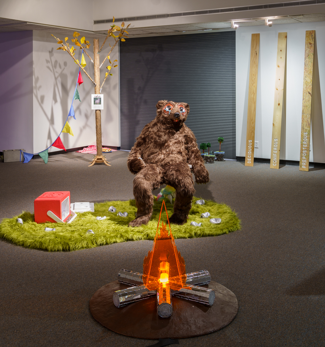 an installation featuring a bear