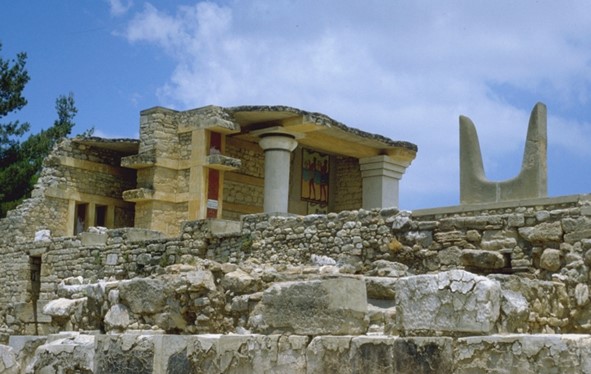 Palace of Knossos showing some of Evans's reconstruction