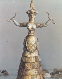 Minoan Snake Goddess made of Faience 