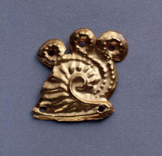 dress ornament in the form of a nautilus shell