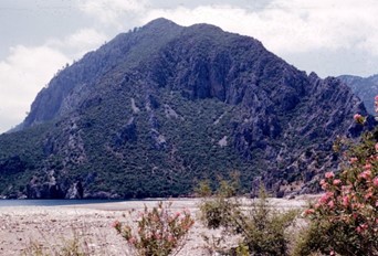 Olympos. From beach at Cirali