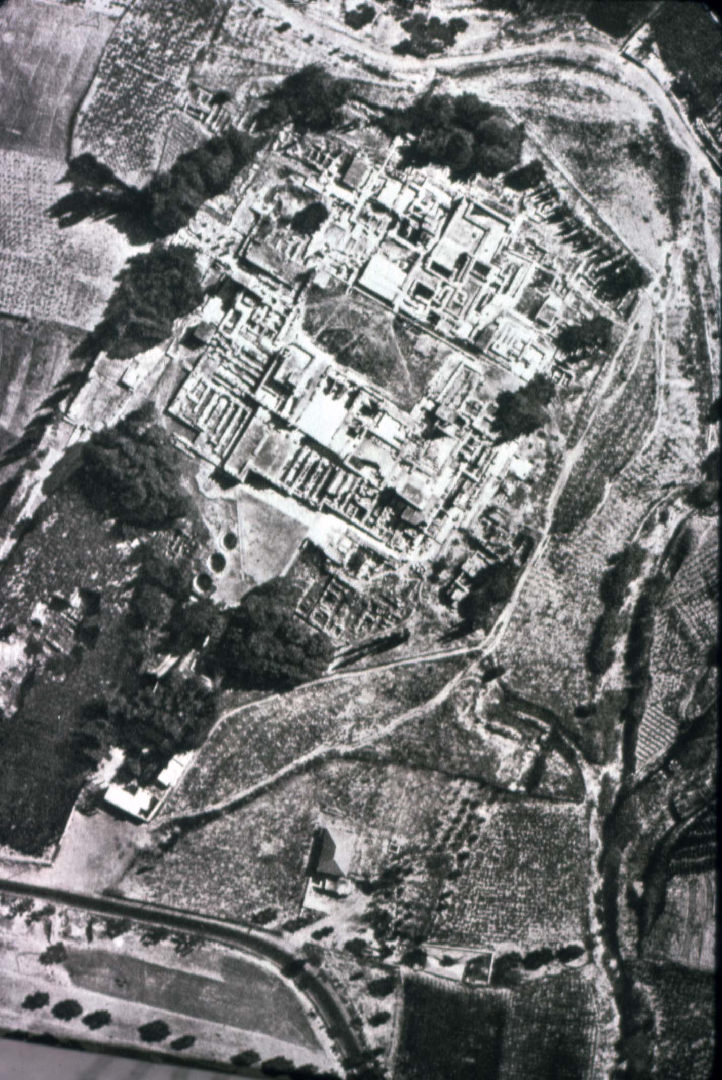Aerial View of the Palace of Knossos on Crete
