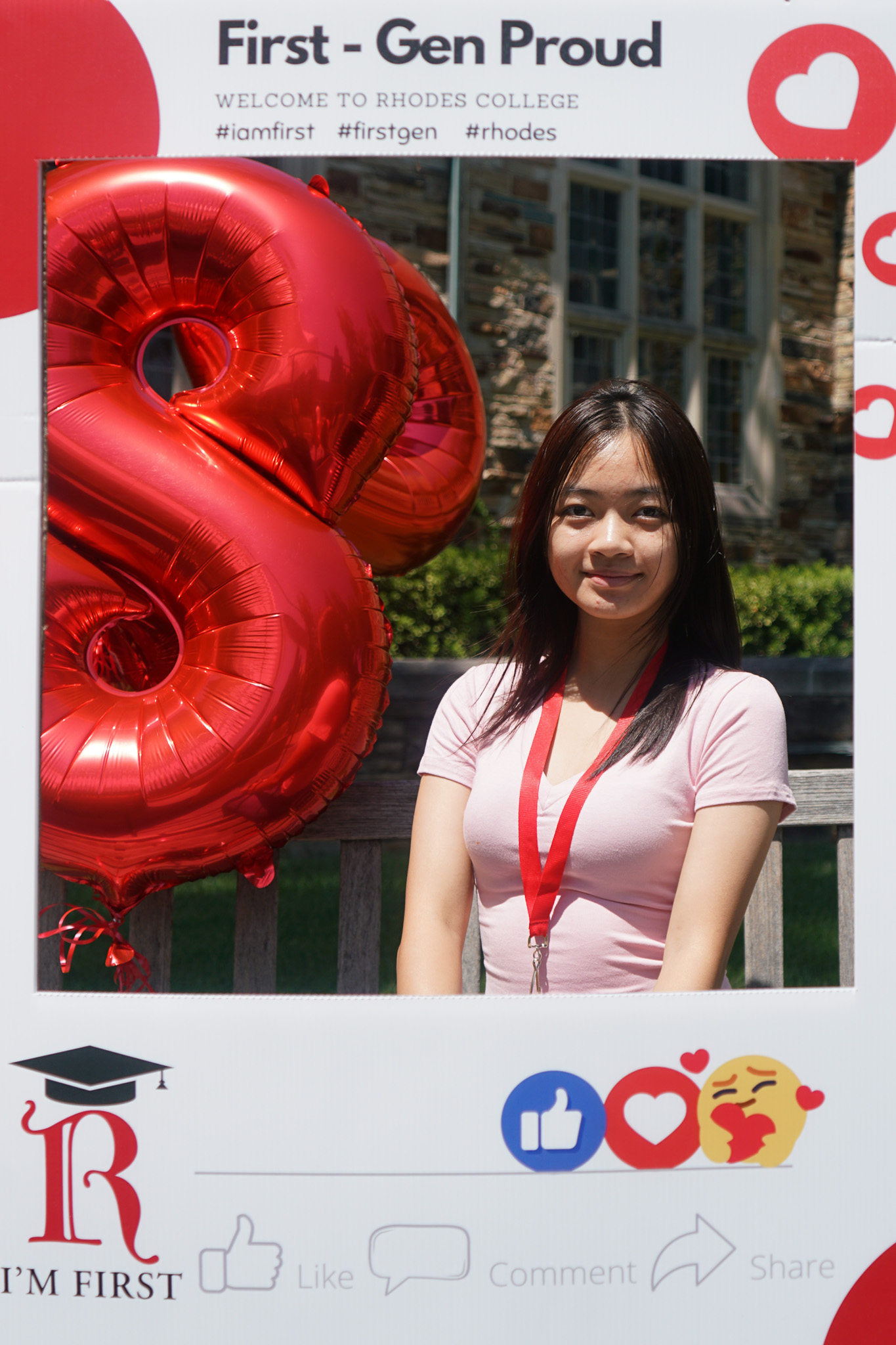 a poster featuring a student that says First-Generation