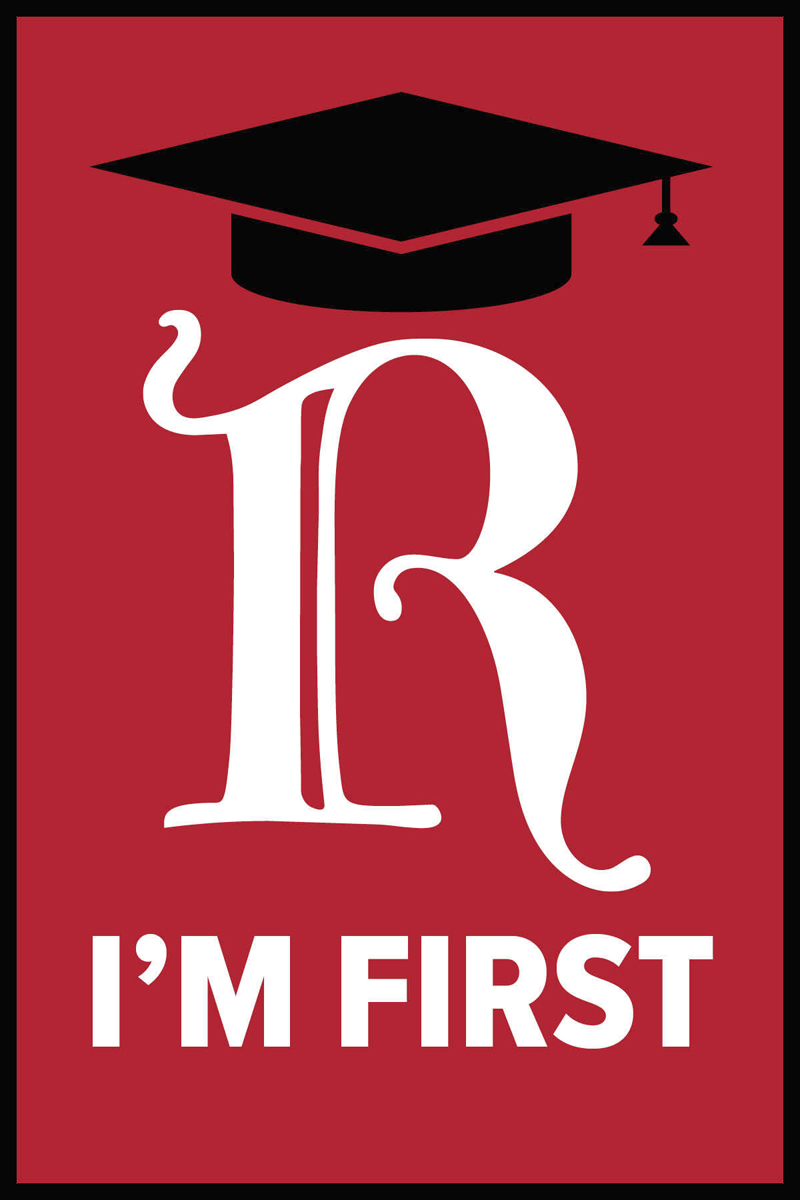 a image with a large R that says "I'm First"