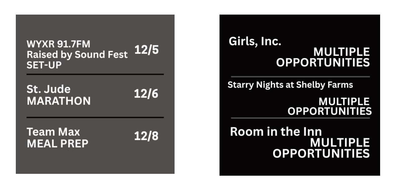 Upcoming opportunities