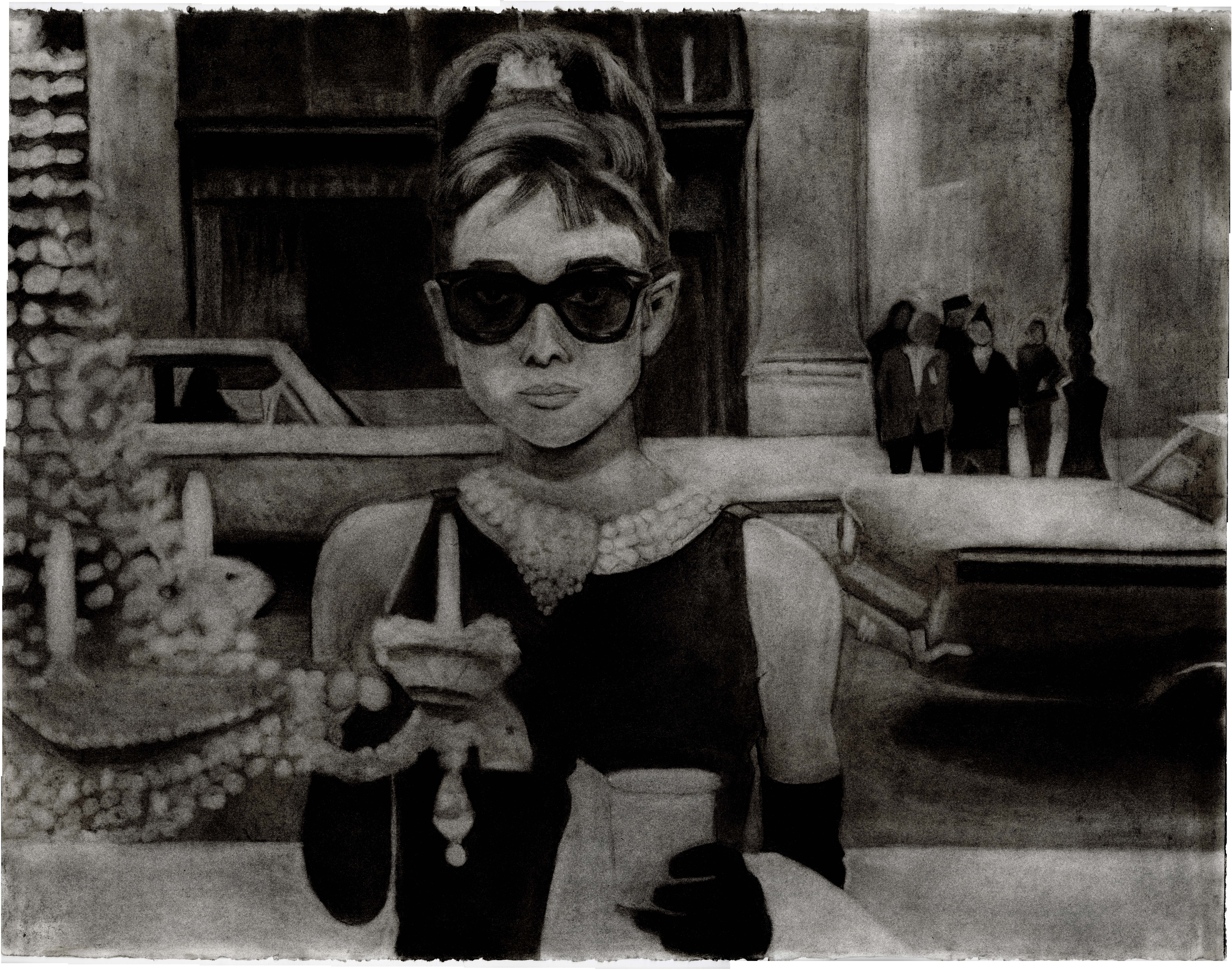 A drawing of a fancy woman