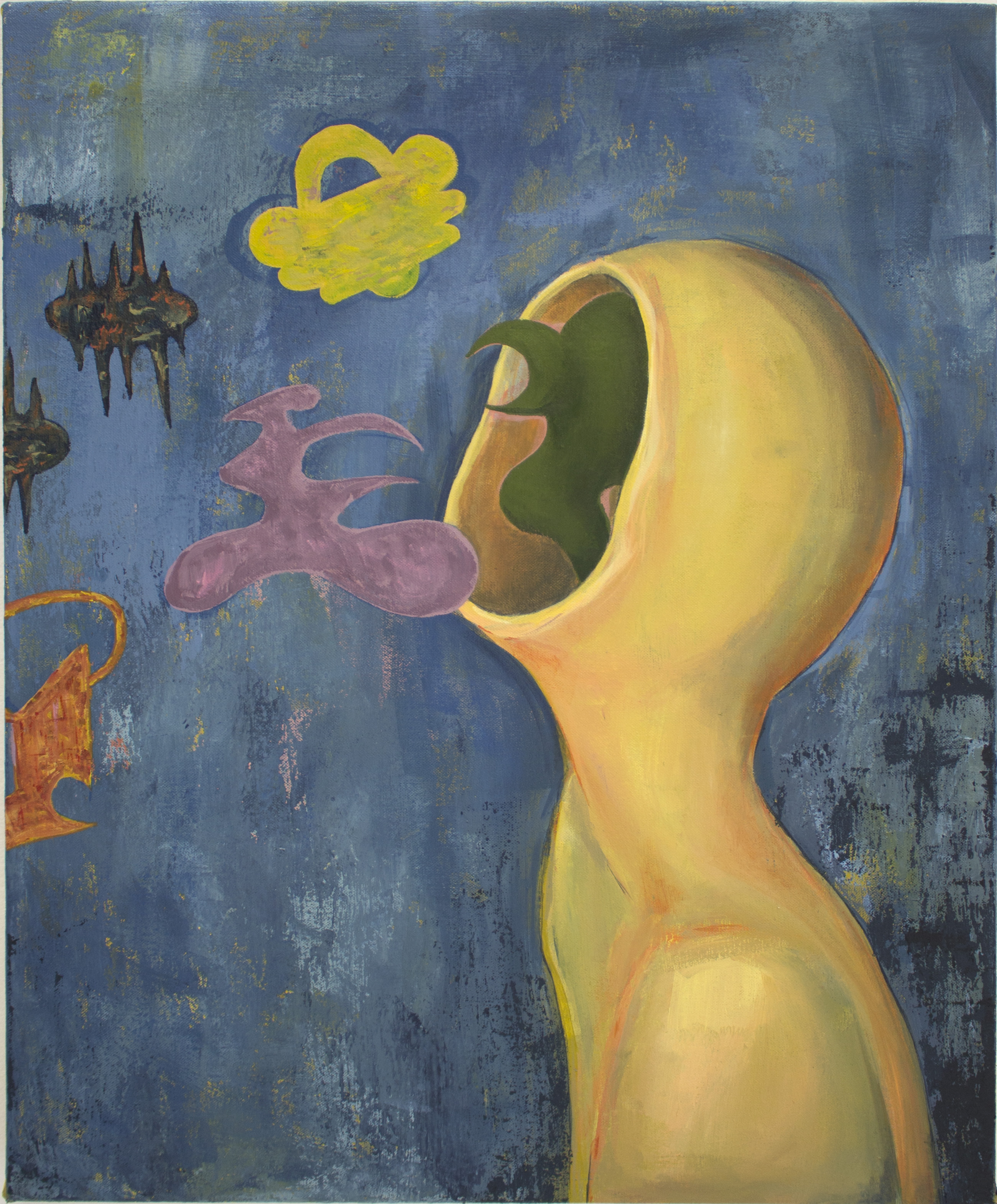 An abstract painting of a human-like form