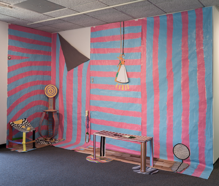 Installation-sized room scupture made of paper