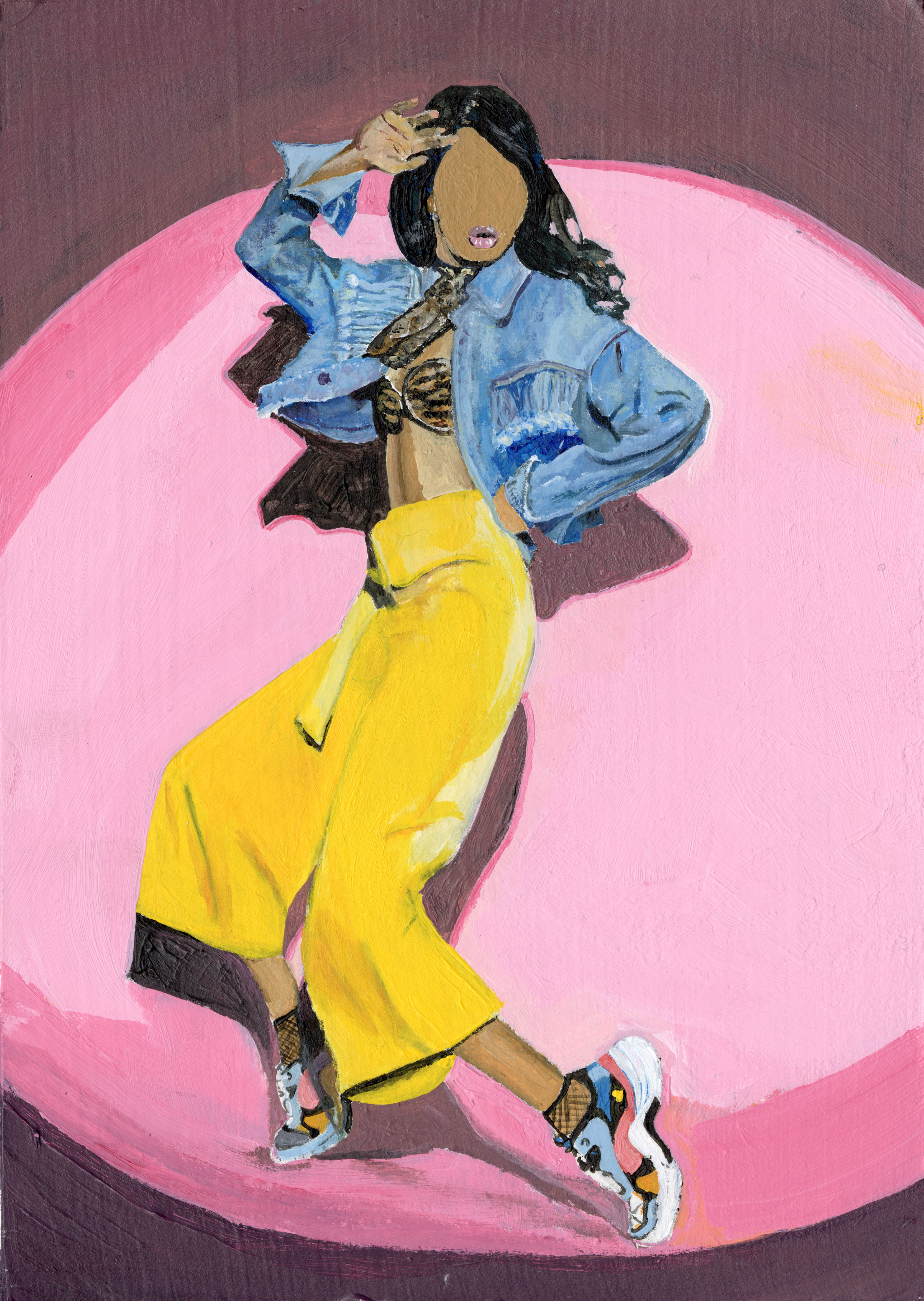 A painting of a woman posing