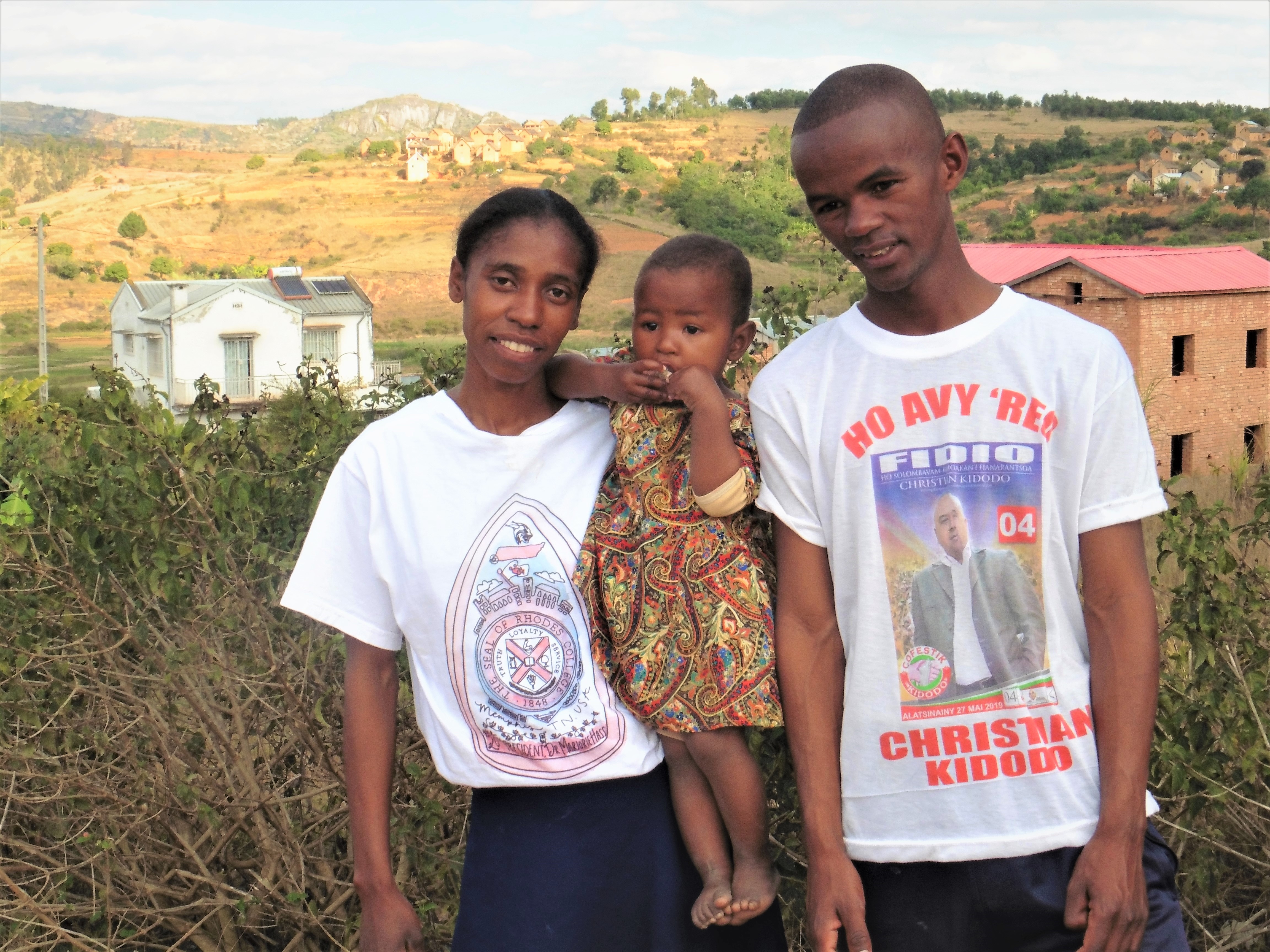 a young woman with a child and her husband in Malagasy