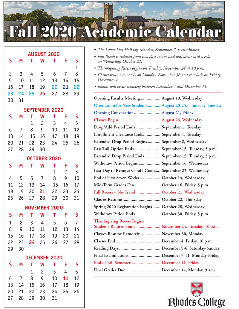 Human Resources Calendar | Rhodes Sites